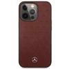 Mercedes MEHCP13LPSQRE iPhone 13 Pro / 13 6,1" raudona/raudona kietas dėklas, odos žvaigždžių raštas