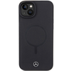 Mercedes Benz Apple iPhone 15 Mercedes dėklas Smooth odinis MagSafe (MEHMP15S23RCMK) juodos spalvos