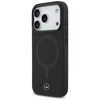 Dėklas Mercedes Plain Smooth Leather MagSafe skirtas Apple iPhone 17 Pro juodos spalvos