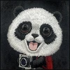 NIMMY dėklas BIG EYED GIANT PANDA, skirtas IPHONE 18 Pro Max/17 Pro Max, juodas