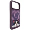 NIMMY dėklas BIG EYED LYING CREAM CAT, suderinamas su MagSafe, skirta IPHONE 18 Pro/17 Pro, purpurinė