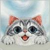 NIMMY dėklas BIG EYED LYING Sidabrinis SHADED CAT suderinamas su MagSafe, skirtas IPHONE 18 Pro Max/17 Pro Max, pilkas