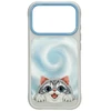 NIMMY dėklas BIG EYED LYING Sidabrinis SHADED CAT, suderinamas su MagSafe, skirtas IPHONE 18 Pro/17 Pro, juodas
