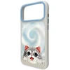 NIMMY dėklas BIG EYED LYING Sidabrinis SHADED CAT, suderinamas su MagSafe, skirtas IPHONE 18 Pro/17 Pro, juodas