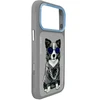 Dėklas NIMMY case GLASSES COOL DOG for IPHONE 18 Pro/17 Pro pilkas