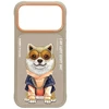 NIMMY dėklas GLASSES COOL DOG, skirtas IPHONE 18 Pro Max/17 Pro Max, smėlio spalvos
