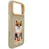 NIMMY dėklas GLASSES COOL DOG, skirtas IPHONE 18 Pro Max/17 Pro Max, smėlio spalvos