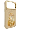 NIMMY dėklas LUCKY FASHION CAT, suderinamas su MagSafe, skirtas IPHONE 18 Pro Max/17 Pro Max, rudas