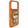 Dėklas Nimmy Cool&amp;Cute 2.0 Cat Case for iPhone 17 Pro with Magnetic Hanger - Oranžinis