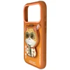 Dėklas Nimmy Cool&amp;Cute 2.0 Cat Case for iPhone 17 Pro with Magnetic Hanger - Oranžinis