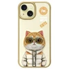 Nimmy Apple iPhone 15 6.1" dėklas telefonui haki spalvos Cool&amp;Cute 2.0 Cat
