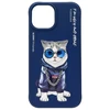 NIMMY dėklas GLASSES COOL CAT IPHONE 15 mėlynas