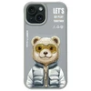 Nimmy Apple iPhone 15 6.1" dėklas telefonui pilkos spalvos Cool&amp;Cute 2.0 Bear