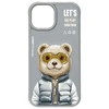 Nimmy Apple iPhone 15 6.1" dėklas telefonui pilkos spalvos Cool&amp;Cute 2.0 Bear