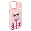 Nimmy Apple iPhone 15 6.1" dėklas telefonui rožinės spalvos Cool&amp;Cute 2.0 Cat