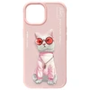 Nimmy dėklas Apple iPhone 15 6.1" rožinės spalvos Glasses Cool Cat