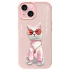 Nimmy dėklas Apple iPhone 15 6.1" rožinės spalvos Glasses Cool Cat