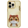 Nimmy Apple iPhone 15 Pro Max 6.7" dėklas telefonui haki spalvos Big Eyed Pet 2.0 Cat