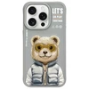 Nimmy Apple iPhone 15 Pro Max 6.7" dėklas telefonui pilkos spalvos Cool&amp;Cute 2.0 Bear