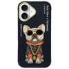 Nimmy Apple iPhone 16 6.1" dėklas telefonui juodos spalvos Glasses Cool Dog