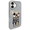 Nimmy Apple iPhone 16 6.1" dėklas telefonui pilkos spalvos Glasses Cool Dog