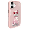 Nimmy Apple iPhone 16 6.1" dėklas telefonui rožinės spalvos Glasses Cool Cat