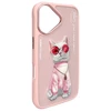 Nimmy Apple iPhone 16 6.1" dėklas telefonui rožinės spalvos Glasses Cool Cat