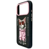 „Nimmy Glasses“ stilingas katino formos dėklas, skirtas „iPhone 17 Pro“ – juodas
