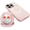 Dėklas Nimmy Glasses Cool Cat MagSafe Apple iPhone 16 Pro rožinės spalvos