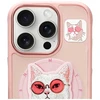 Dėklas Nimmy Glasses Cool Cat MagSafe Apple iPhone 16 Pro Max rožinės spalvos