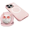 Dėklas Nimmy Glasses Cool Cat MagSafe Apple iPhone 16 Pro Max rožinės spalvos