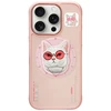 Dėklas Nimmy Glasses Cool Cat MagSafe Apple iPhone 16 Pro rožinės spalvos