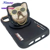 Dėklas Nimmy Glasses Cool Dog MagSafe Apple iPhone 16 juodos spalvos