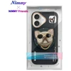 Dėklas Nimmy Glasses Cool Dog MagSafe Apple iPhone 16 juodos spalvos