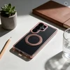 Oem dėklas iPhone 17 su rėmeliu, apskritu stovu, suderinamas su MagSafe, auksinis
