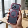 Dėklas Oem Case for iPhone 18 Pro Max / 17 Pro Max Frame Circle Stand compatible with MagSafe dark cherry