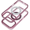 Dėklas Oem Case for iPhone 18 Pro Max / 17 Pro Max Frame Circle Stand compatible with MagSafe dark cherry
