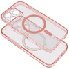 Oem Samsung S26 skaidrus Mag dėklas - blizgučiais (strypas / kameros apsauga) suderinamas su MagSafe rožiniais blizgučiais
