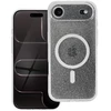 Oem Originalus „iPhone 17 AIR“ skaidrus „Mag“ dėklas – blizgučiais (STR / APSAUGA NUO FOTOAPAROS), suderinamas su „MagSafe“ skaidriais blizgučiais.