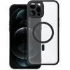 „Oem“ dėklas, skirtas „iPhone 12 PRO MAX“ telefonui, visiškai matinis „Mag“ dėklas, suderinamas su „MagSafe“ juodas