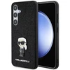 Samsung Galaxy A35 5G Karl Lagerfeld dėklas Fixed Glitter Ikonik Logo Metal Pin (KLHCSA35GKNPSK) juodos spalvos