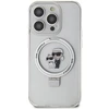 Apple iPhone 14 Pro Karl Lagerfeld dėklas Ring Stand Karl&amp;Choupettte MagSafe (KLHMP14LHMRSKCH) baltos spalvos