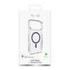 Puro „Lite Mag TPU + PC“ dėklas, suderinamas su „MagSafe“, skirtas „iPhone 17 Pro“ – skaidrus su „Mėlyna“ žiedu