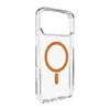 Puro Lite Mag TPU+PC dėklas suderinamas su MagSafe skirtas Apple iPhone 17 Pro – skaidrus su oranžinės spalvos žiedu