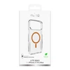 Puro Lite Mag TPU+PC dėklas suderinamas su MagSafe skirtas Apple iPhone 17 Pro Max – skaidrus su oranžinės spalvos žiedu