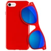 Dėklas PURO Sunny Kit – dėklo rinkinys, skirtas iPhone SE (2022/2020) / 8/7 + sulankstomi akiniai nuo saulės (raudoni)