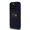 Red Bull Raudona Bull Raudonas BULL dėklas skirtas Apple iPhone 14 Pro compatible skirtas MagSafe RBHMP14L24SIHSRV (Silicone Horizontal Centered Logo) mėlynos spalvos