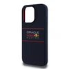 Red Bull Raudona Bull Raudonas BULL dėklas skirtas Apple iPhone 16 Pro Max compatible skirtas MagSafe RBHMP16X24SIHSRV (Silicone Horizontal Centered Logo) mėlynos spalvos