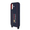 Red Bull Raudona Bull Raudona Bull silikoninis Vertical Logo MagSafe Case + Crossbody Strap for iPhone 16 dėklas telefonui mėlynos spalvos