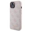 Apple iPhone 15 Guess dėklas + Powerbank MagSafe 4G Metal Logo 5000mAh (GUBPM5P15S4GEMGP) rožinės spalvos